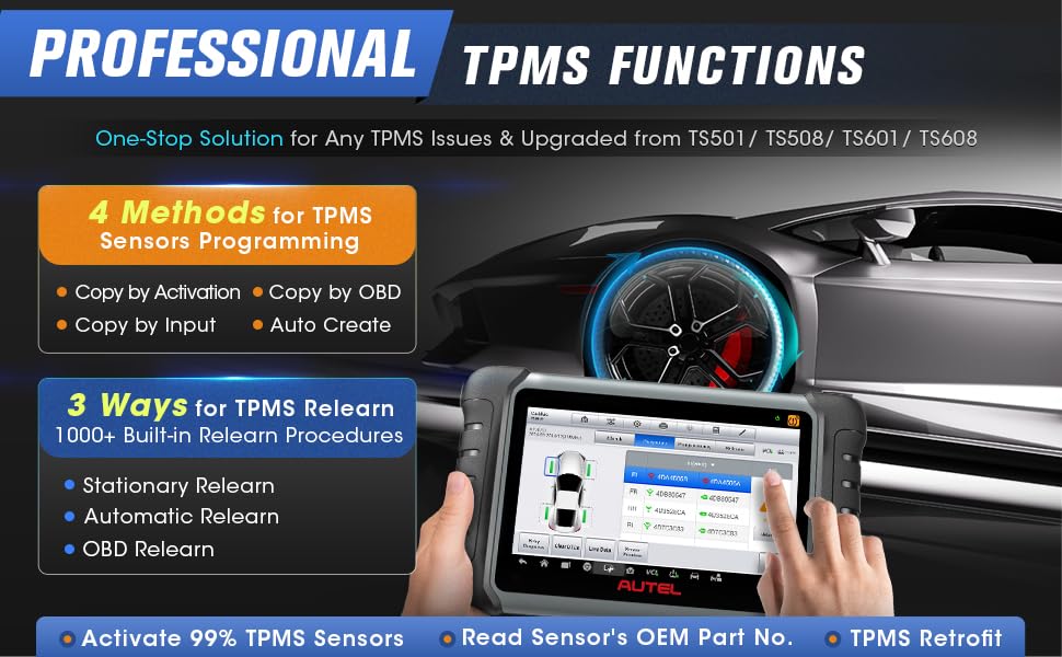 Autel MaxiPRO MP808S-TS TPMS Functions